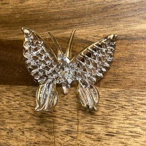 Handblown, glass butterfly ornament